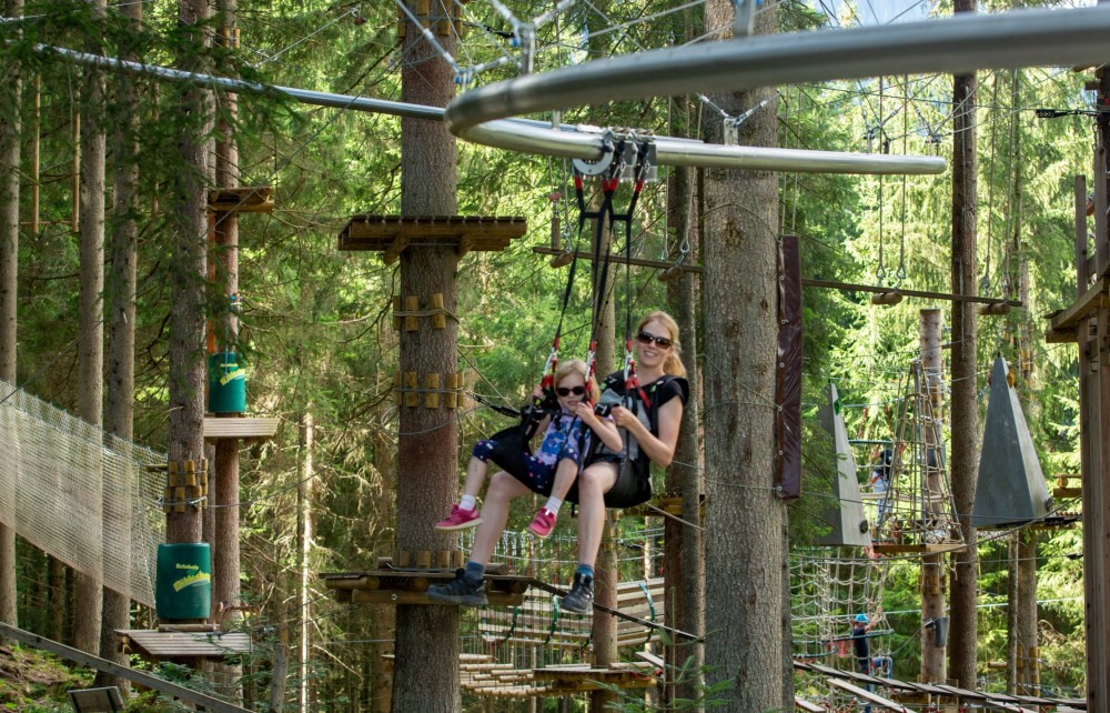 Hochseilgarten im Wald