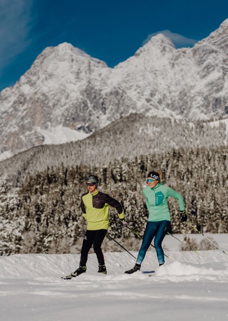 Langlaufen zu Zweit in der Ramsau