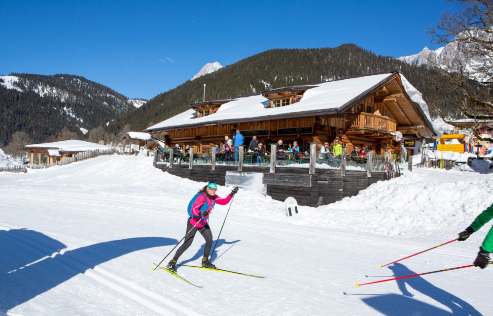 Langlaufloipe direkt neben dem Ramsau Beach