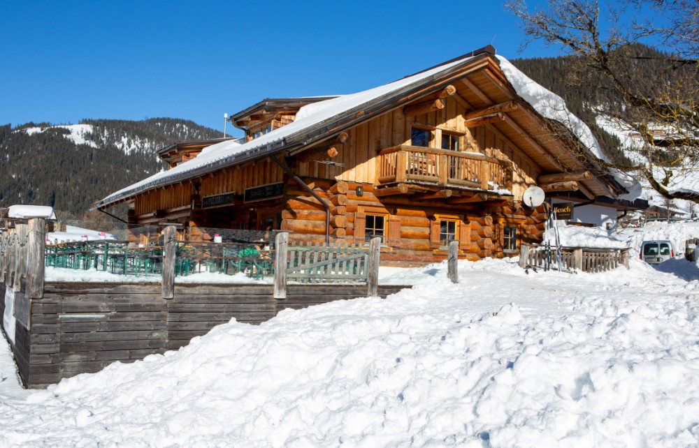 Winteransicht von der Einkehrmöglichkeit Ramsau Beach