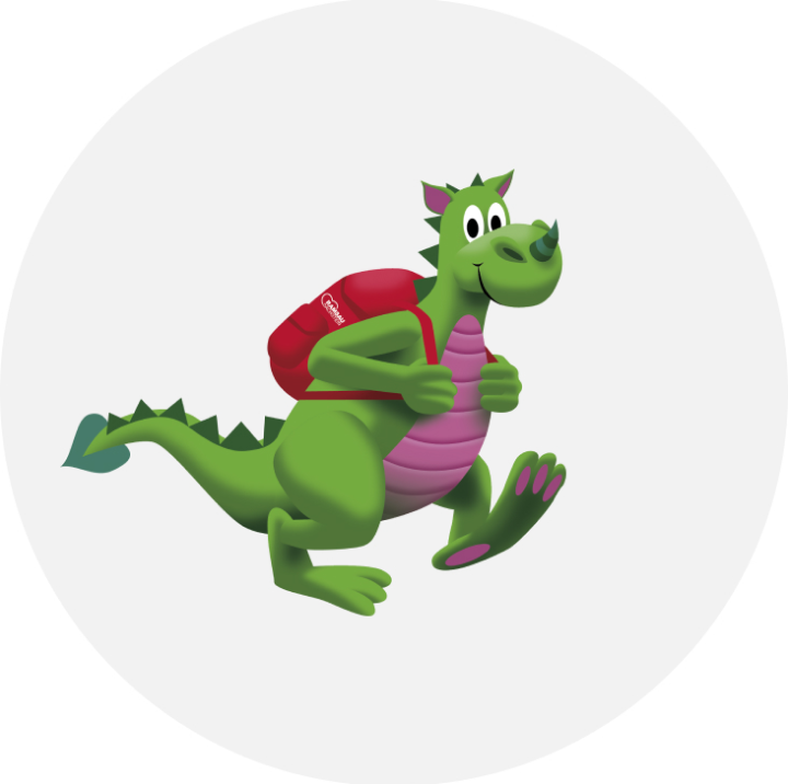 Karli Dinosaurier vom Rittisberg beim Wandern 