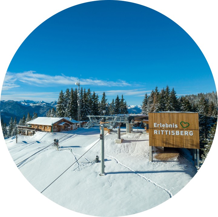 Rittisberg Kombibahn mit Gondeln und Sesseln im Winter