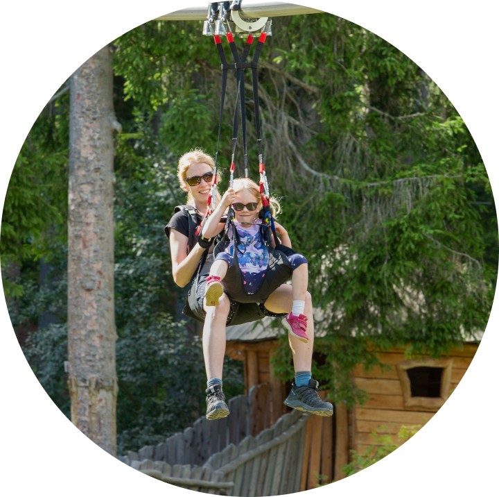 Flyline Flug Frau mit Kind