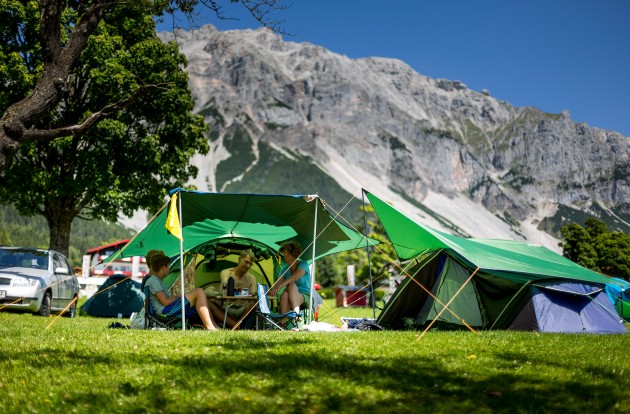 Campingplatz in Ramsau am Dachstein im Sommer