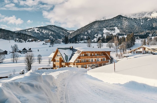 Winterlandschaft rundum die Pension